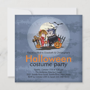 Invitation à la soirée costumée d'Halloween Cute C