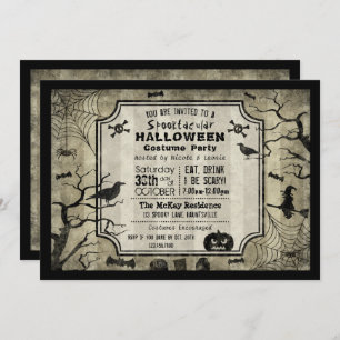 Invitation à la soirée costumée d'Halloween Silhou