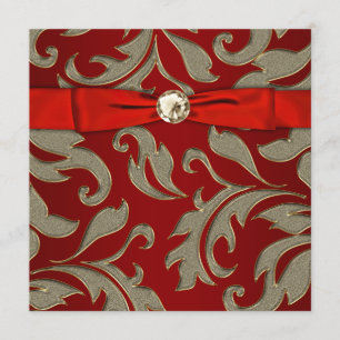 Invitation à la soirée cravate noire Or Rouge