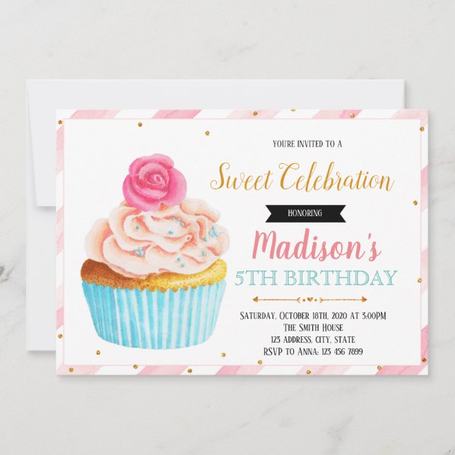 Invitation à la soirée cupcake (Devant)