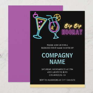 Invitation à la soirée d'affaires Cocktail Neon Gl