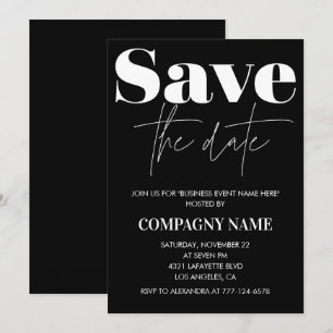 Invitation à la soirée d'affaires noire Sauvegarde