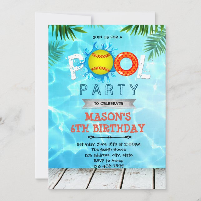 Invitation à la soirée d'anniversaire du Softball  (Devant)