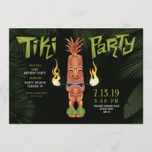 Invitation à la soirée d'anniversaire Tiki Luau