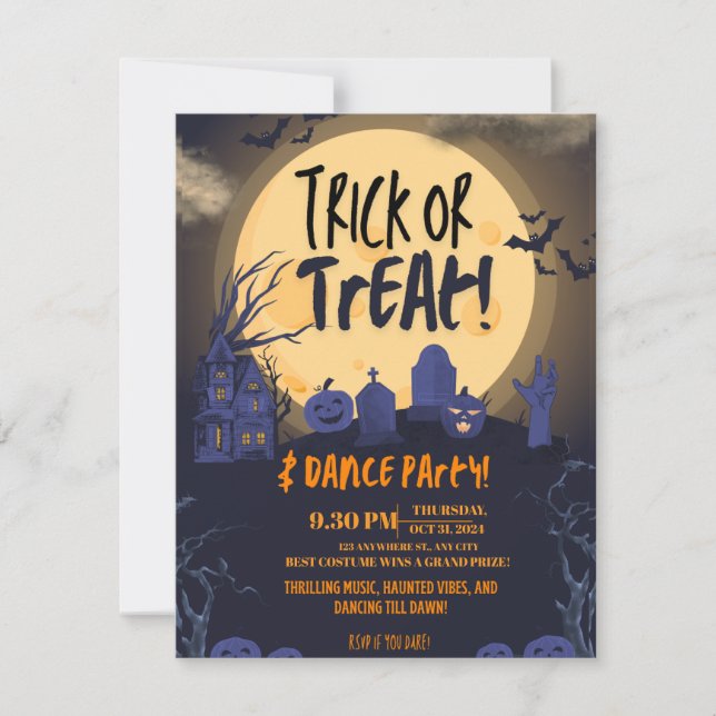 Invitation à la Soirée Dansante Halloween "Des bon (Devant)