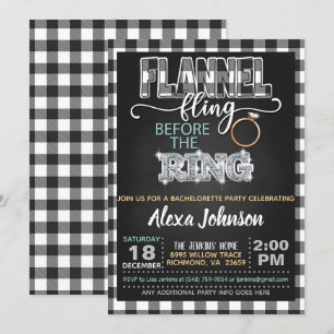 Invitation à la soirée de bachelorette Flannel Fli
