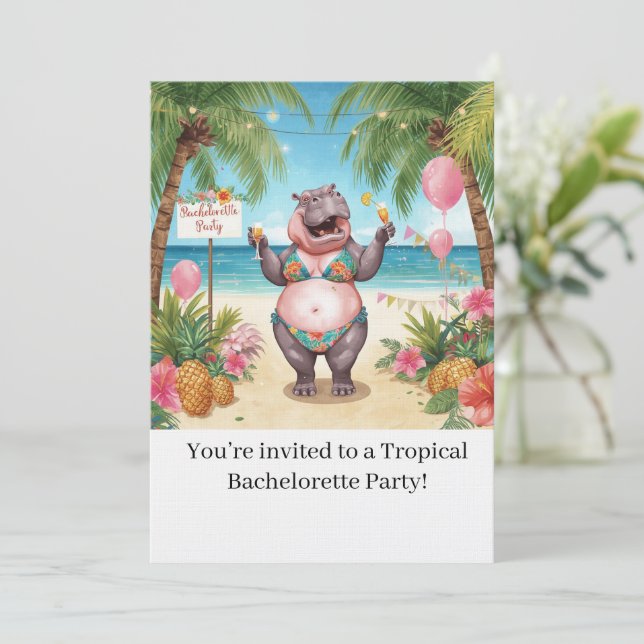 Invitation à la soirée de Bachelorette Hippo Bikin (Debout devant)