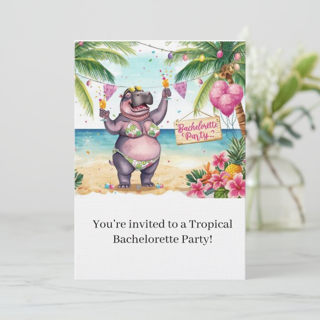 Invitation à la soirée de Bachelorette Hippo Bikin (Debout devant)