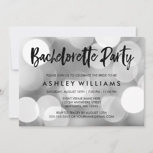 Invitation à la soirée de bachelorette Silver Ligh (Devant)