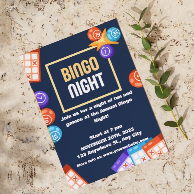 Invitation à la soirée de bingo blanc de la marine (Créateur téléchargé)