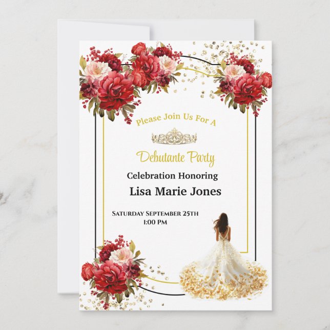 Invitation à la soirée de débutante (Devant)