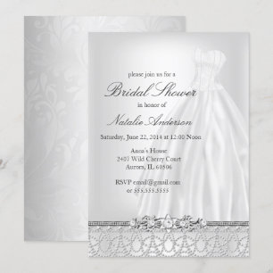 Invitation à la soirée de douche de mariée robe de