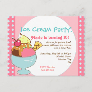 Invitation à la soirée de glaces