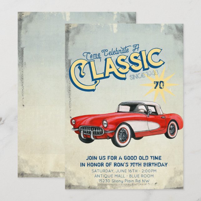 Invitation à la soirée de l'affiche du garage vint (Devant / Derrière)