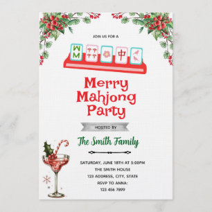 Invitation à la soirée de Mahjong de Noël