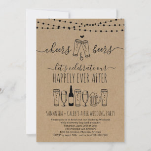 Invitation à la soirée de mariage Cheers & Beer