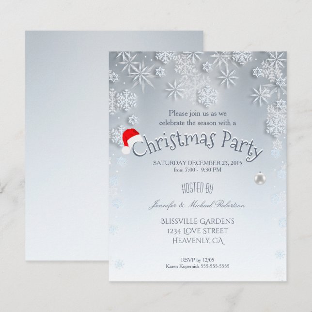Invitation à la soirée de Noël (Devant / Derrière)
