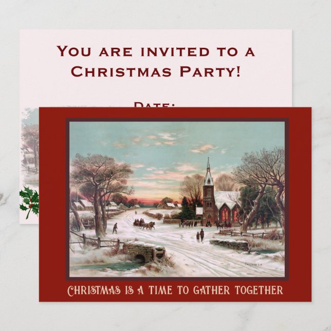 Invitation à la Soirée de Noël (Devant / Derrière)