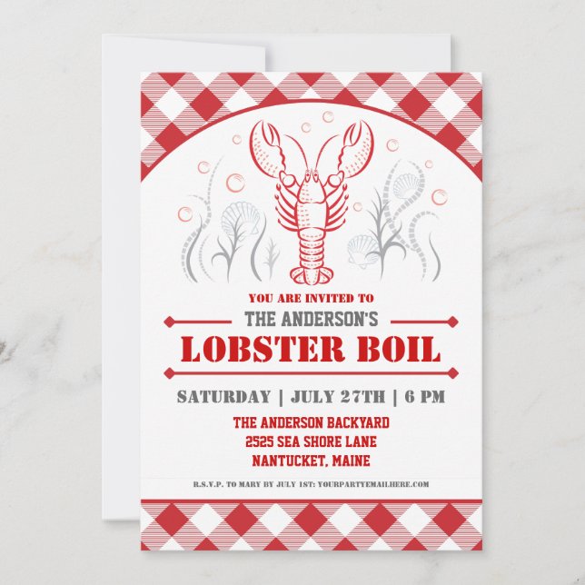 Invitation à la soirée de pique-nique d'été Lobste (Devant)
