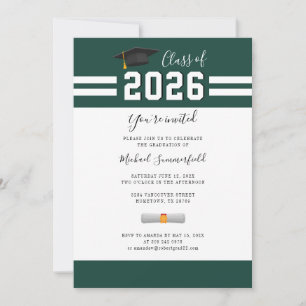 Invitation à la soirée de remise des diplômes vert