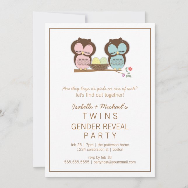 Invitation à la soirée de révélation de genre pour (Devant)