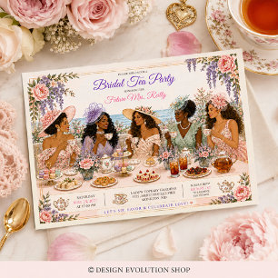 Invitation à la soirée de thé de mariage afro-amér