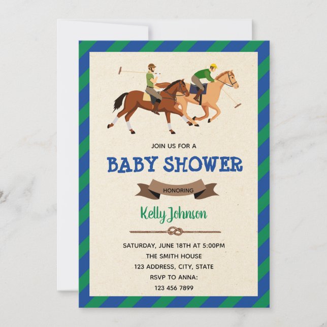 Invitation à la soirée de thème du match de polo (Devant)