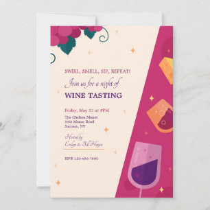 Invitation à la soirée dégustation de vin