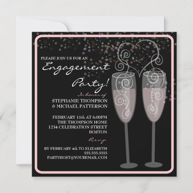 Invitation à la soirée d'engagement Champagne & Bu (Devant)