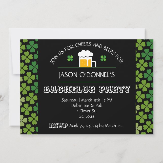 Invitation à la soirée d'enterrement de vie de gar (Devant)