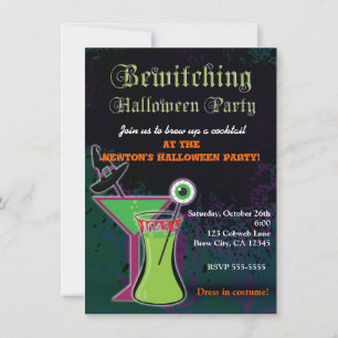 Invitation à la soirée d'Halloween aux cocktails e