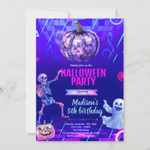 invitation à la soirée disco Halloween