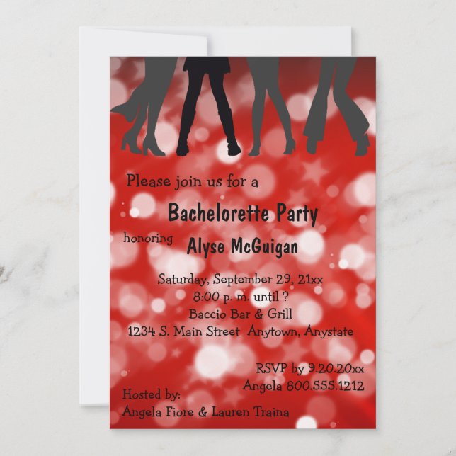 Invitation à la soirée disco Inferno Bachelorette (Devant)