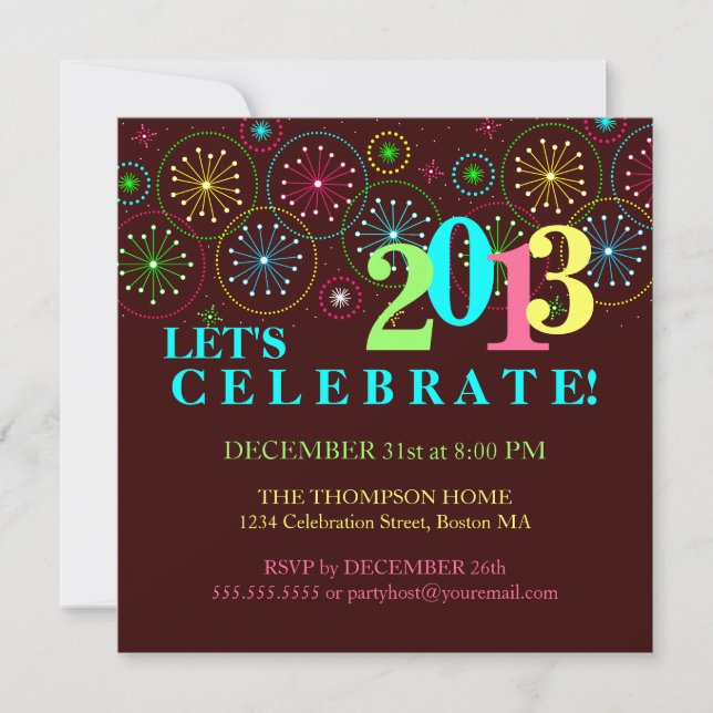 Invitation à la Soirée du Nouvel An de Sparkle (Devant)