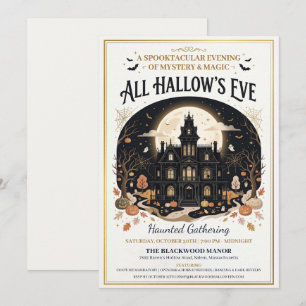 Invitation à la soirée Halloween du manoir hanté