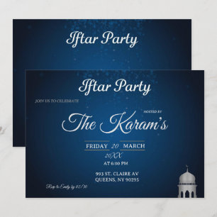 Invitation à la soirée Iftar de la mosquée élégant