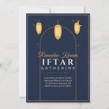 Invitation à la soirée Iftar de Ramadan Lanternes