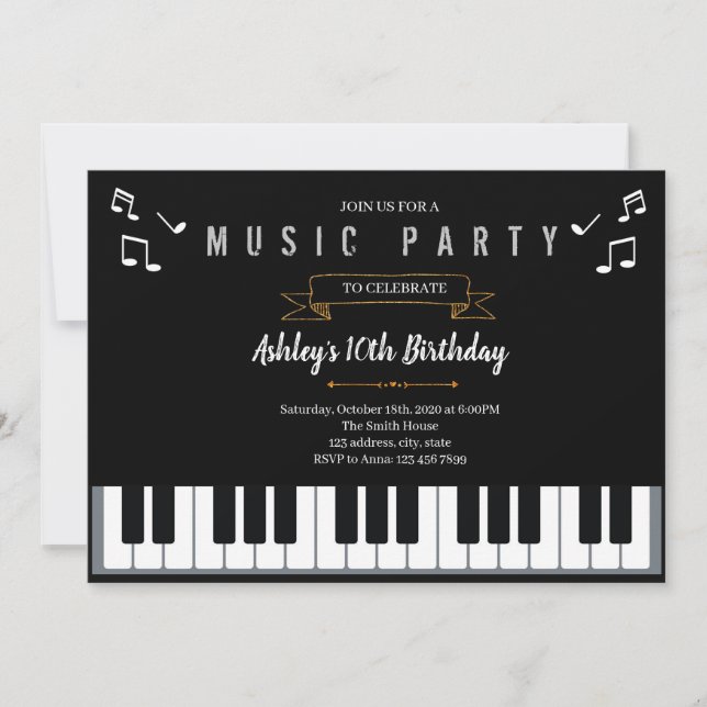 Invitation à la soirée Piano (Devant)