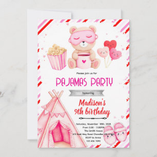 Invitation à la soirée pyjama de la Galentine