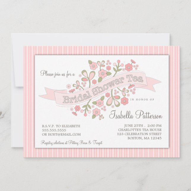 Invitation à la soirée thé de la Fête de l'mariée  (Devant)