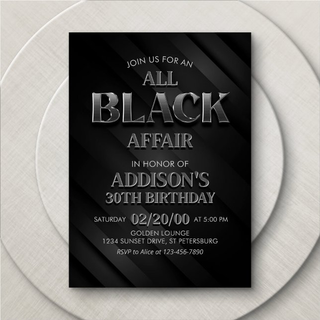 Invitation à la soirée tout en noir (Créateur téléchargé)