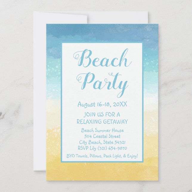 Invitation à la sortie du sable et de la plage de  (Devant)