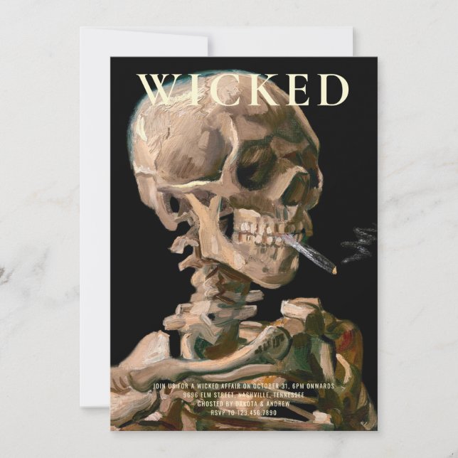 Invitation à la tête d'un Skeleton Fine Art Hallow (Devant)