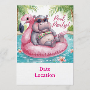 Invitation à la Tropical Pool Party – Aquarelle Mi