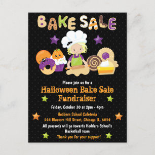 Invitation à la vente de pâtisseries d'Halloween