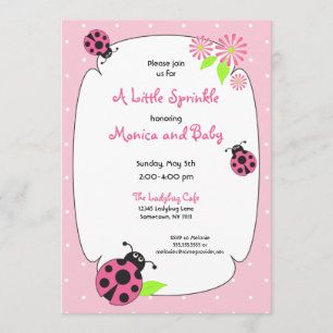 Invitation à Ladybug rose