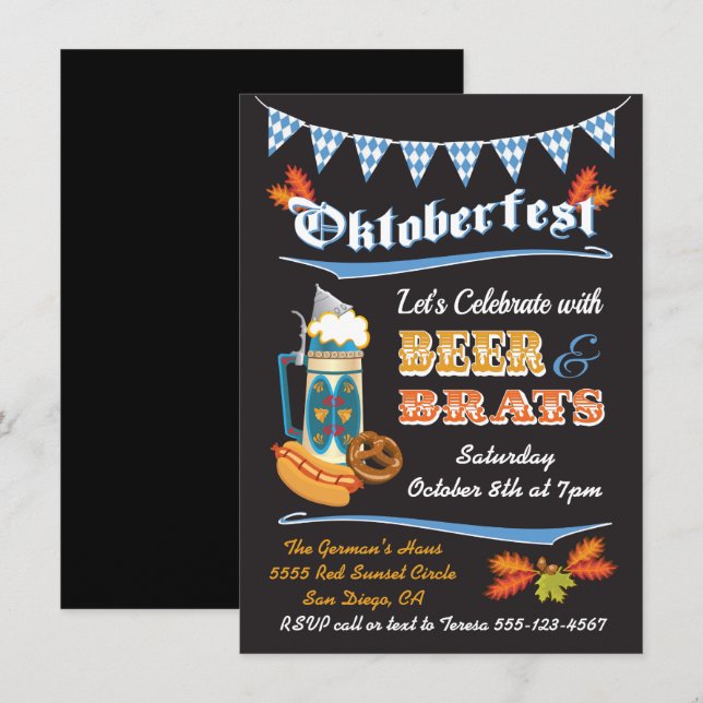 Invitation à l'affiche de la fête de la bière (Devant / Derrière)