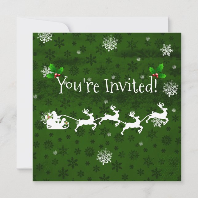 Invitation à l'aiguille et au renne de Père Noël v (Devant)