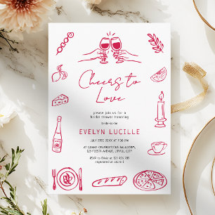 Invitation À l'amour - Fête de mariage rétro dessinée à la ma