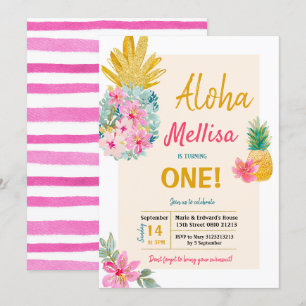 Invitation à l'ananas avec cadre d'été d'ALOHA